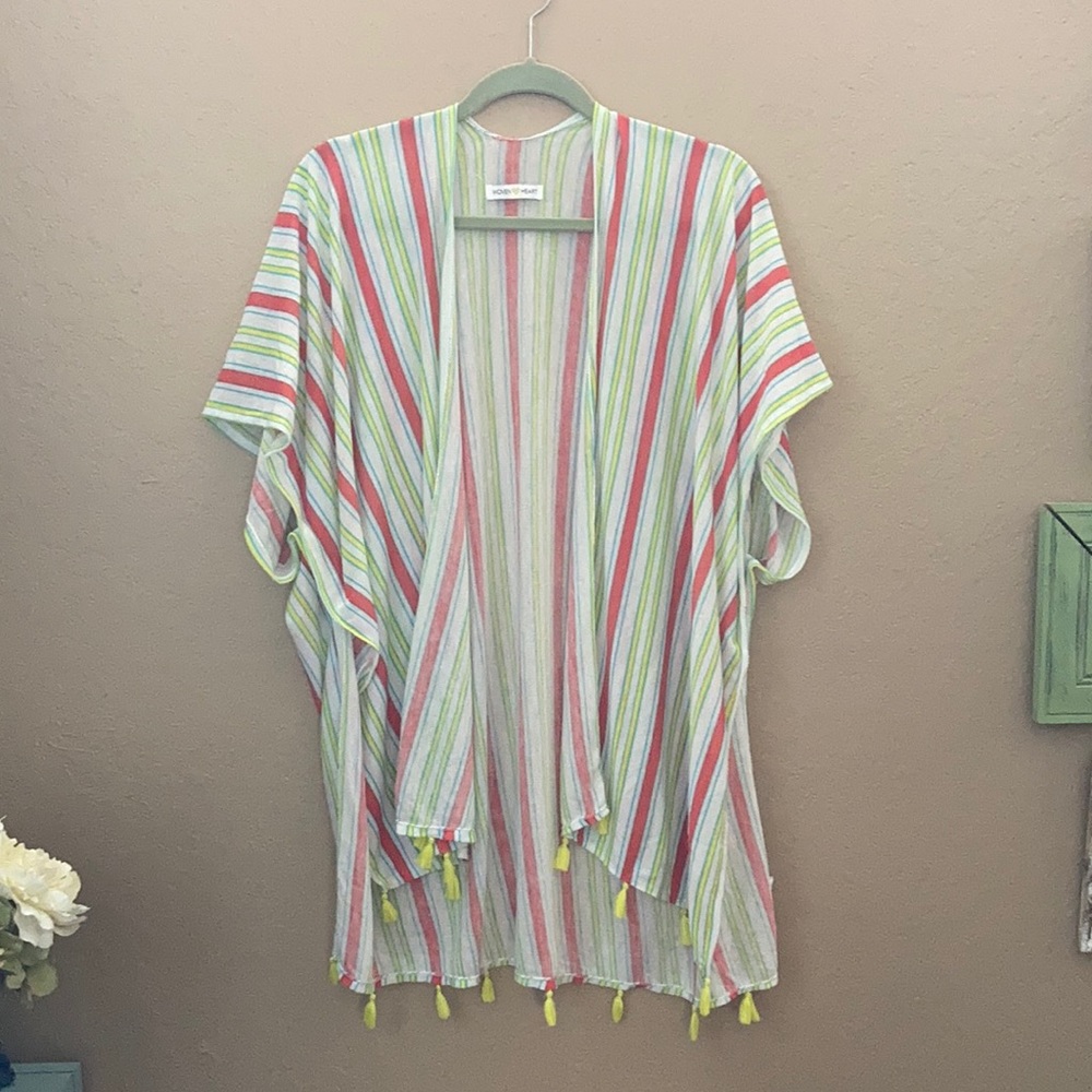 Bright and Pretty Striped Kimono - O/S